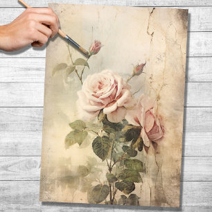 Mousseline Roses vintages 2 Papier de découpage