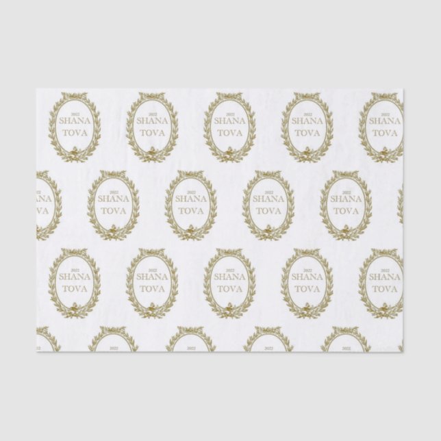 Mousseline Rosh Hashana Papier Tissu Inspiré Parisien (Recto)