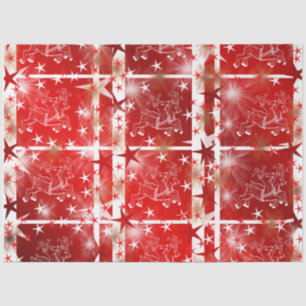 Mousseline rouge, blanc, papier Noël+, hiver+patte, merry+xm