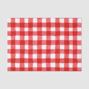 Mousseline Russe Buffalo Check papier de tissus rouge et blan