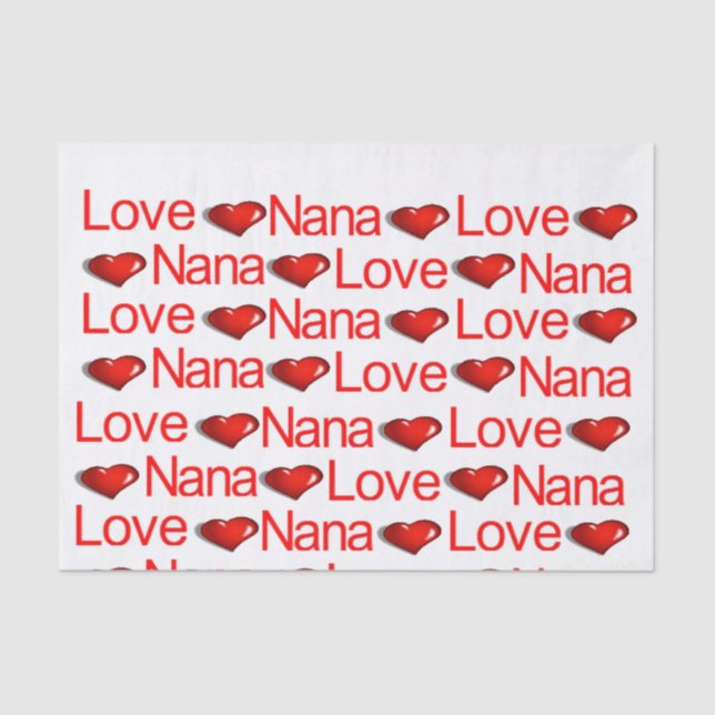 Mousseline Saint Valentin Tissu Papier Love Nana Red Hearts (Recto)