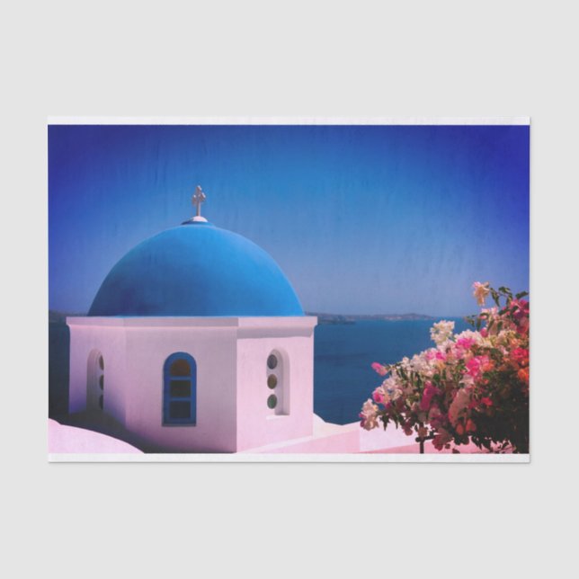 Mousseline Santorin, Grèce Papier cadeau (Recto)