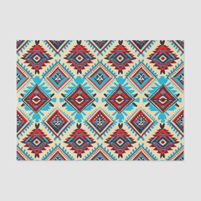 Mousseline Sapphire Aztec Dreams papier découpage (Recto)