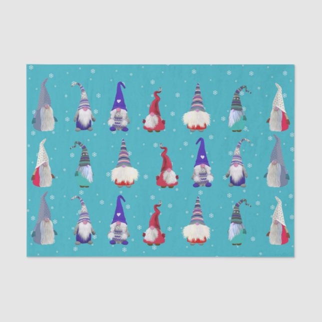 Mousseline Scandi Gnomes Noël #2 Papier Tissu (Recto)