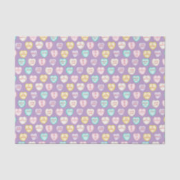Mousseline Self Love Candy Hearts - Purple Tissue Papier