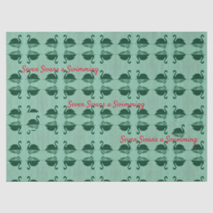 Mousseline Sept cygnes une nage Papier Tissu de Noël
