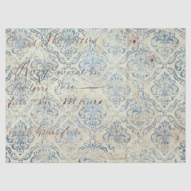 Mousseline Série de papier bleu Éphémère Design 16 (Recto)