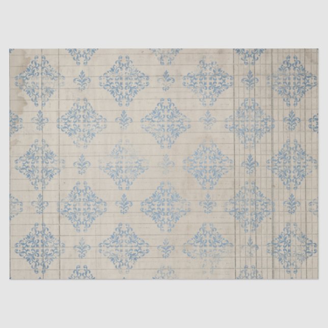 Mousseline Série de papier bleu éphémère design 8 (Recto)