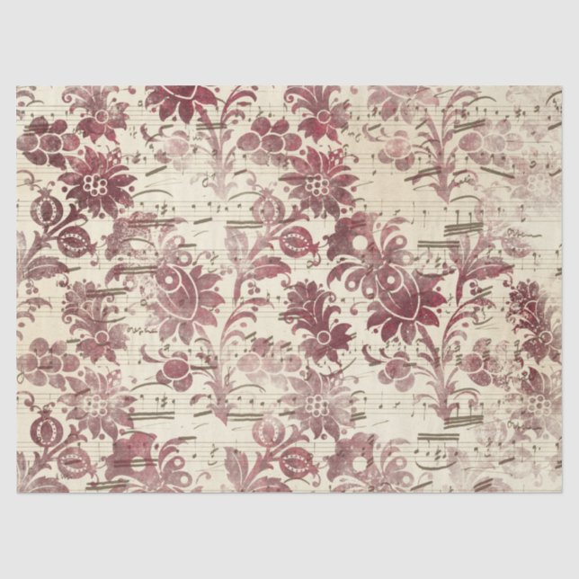 Mousseline Série de papier bordeaux Éphémère Design 8 (Recto)
