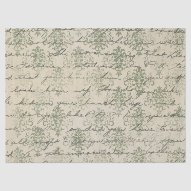 Mousseline Série de papier vert éphémère Design 24 (Recto)