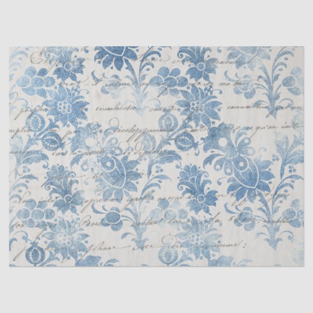 Mousseline Série Papier Bleu Éphémère Design 11 (Recto)