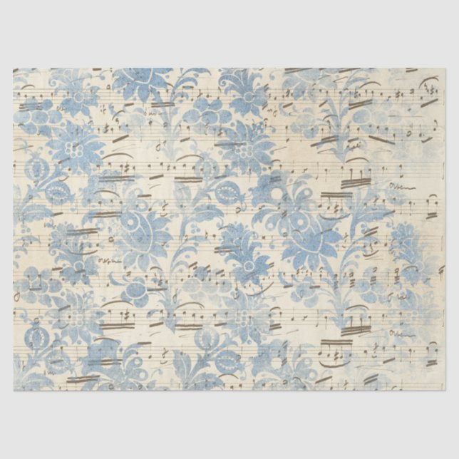 Mousseline Série papier bleu éphémère design 12 (Recto)