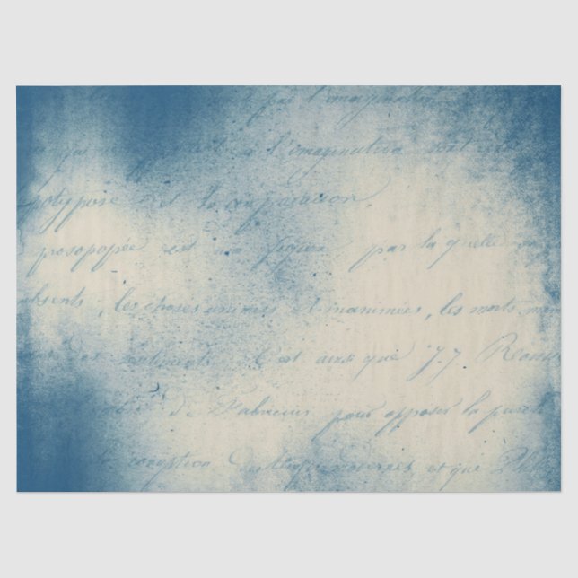 Mousseline Série papier bleu éphémère design 18 (Recto)