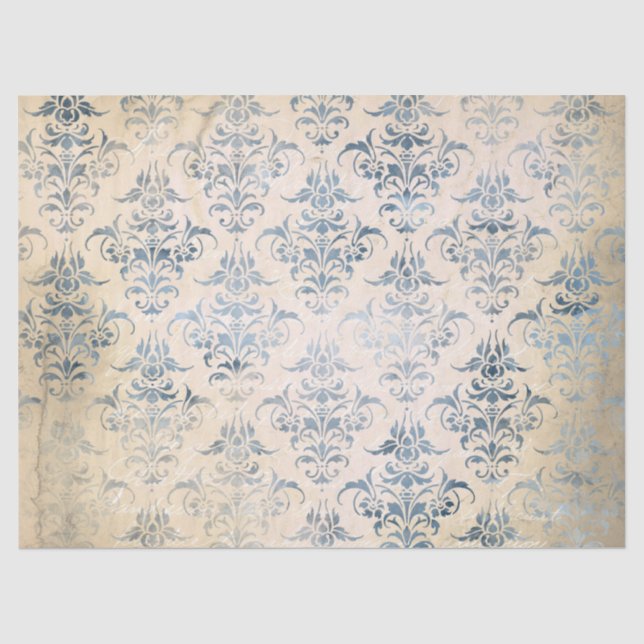 Mousseline Série papier bleu éphémère design 3 (Recto)