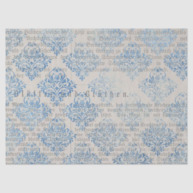 Mousseline Série papier bleu éphémère design 6 (Recto)