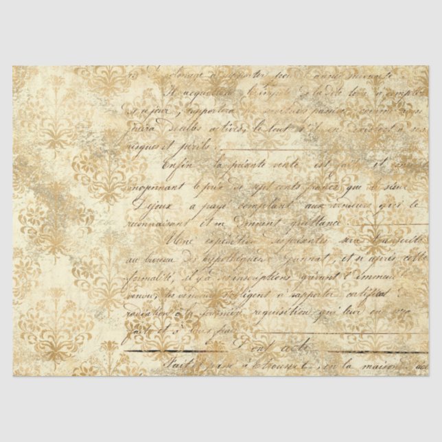 Mousseline Série papier or éphémère design 6 (Recto)