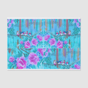 Mousseline Shabby Chic Musical Bird Papier pour do-it-yoursel