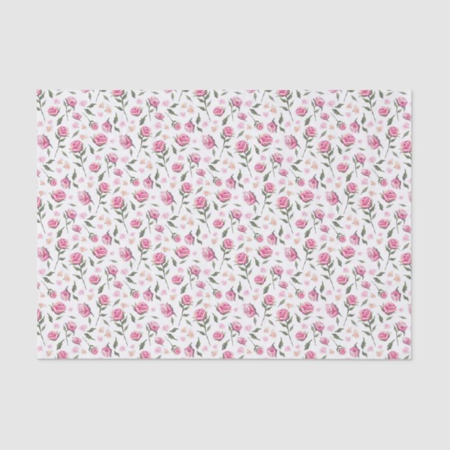 Mousseline Shabby Chic Rose Feminine Joli papier de tissus (Recto)