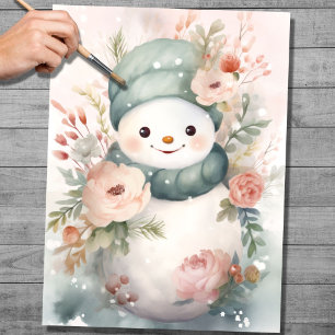 Mousseline Shabby Chic Snowman 1 papier découpage
