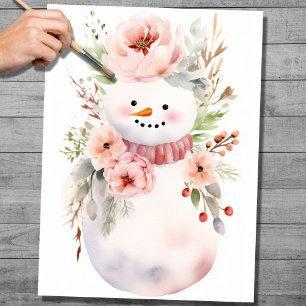 Mousseline Shabby Chic Snowman 2 papier découpage