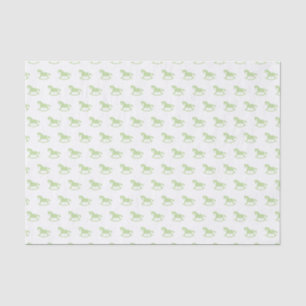 Mousseline Silhouette Cheval Rocailleur Papier Tissu Vert