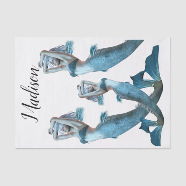 Mousseline Sirènes en papier de tissus (Recto)