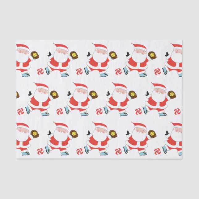Mousseline Softball Christmas Cadeau papier Tissu (Recto)
