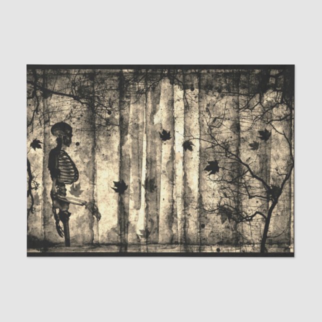 Mousseline SQUELETON ET LAISSE Papier Tissu (Recto)