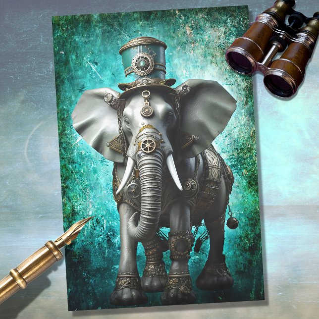 Mousseline Steampunk Elephant 4 papier découpage (Créateur téléchargé)