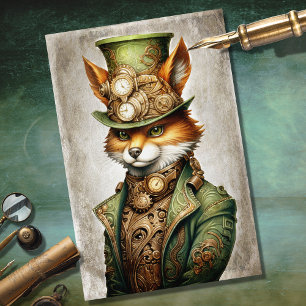 Mousseline Steampunk Fox 3 Portrait Decoupage Papier