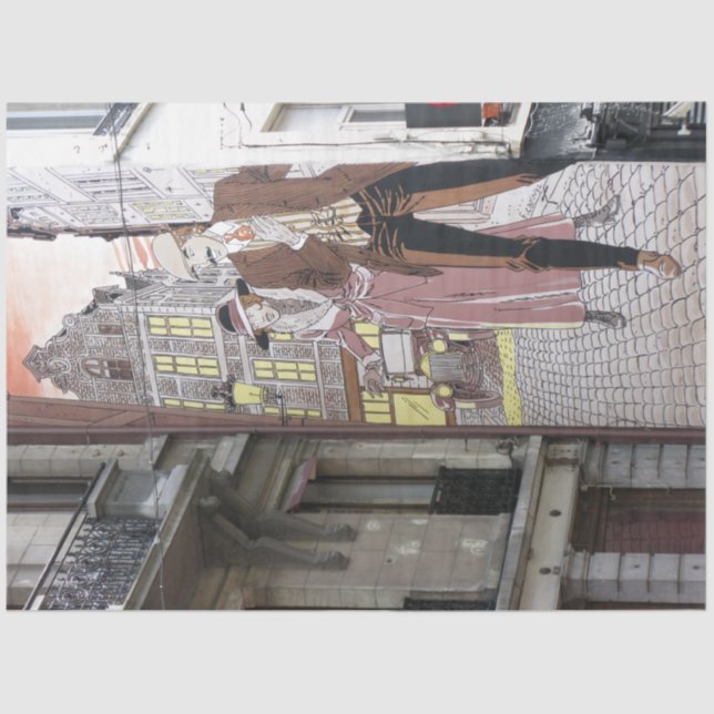 Mousseline Street Art Urban 22 Découpage Papier de tissus (Recto)