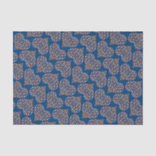 Mousseline Style Art folklorique Coeurs floraux Papier Tissu