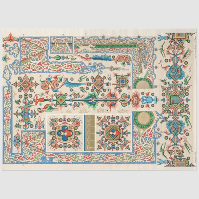 Mousseline Style d'art populaire papier découpage orné (Recto)