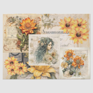 Mousseline Sunflowers & Girly Dreams Collage Tissu Papier