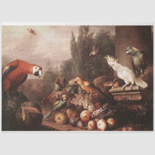 Mousseline Tableau vintage Oiseaux Découpage Papier de tissus