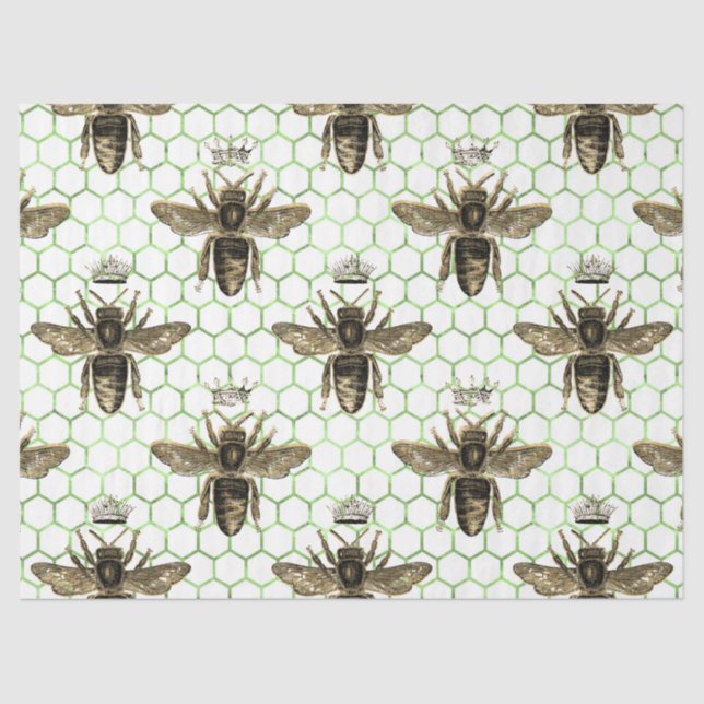Mousseline Tea Garden Bee Series Design 27 Tissu Papier (Recto)