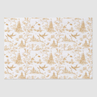 Mousseline Temples d'or Chinoiserie Tiuuse Papier