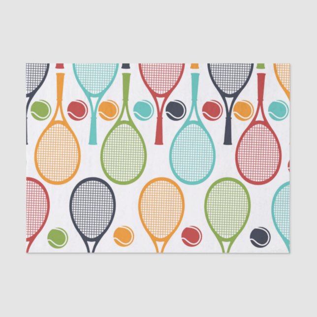 Mousseline Tennis Tissus Papier pour cadeau Tennis Party (Recto)