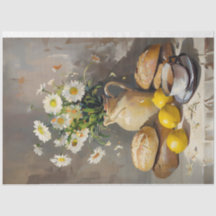 Thé du matin avec Daiseys Découpage papier tissu