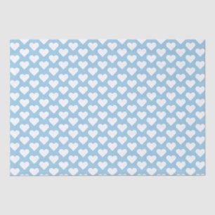 Mousseline Tiny Blue Hearts Motif Tissu Papier