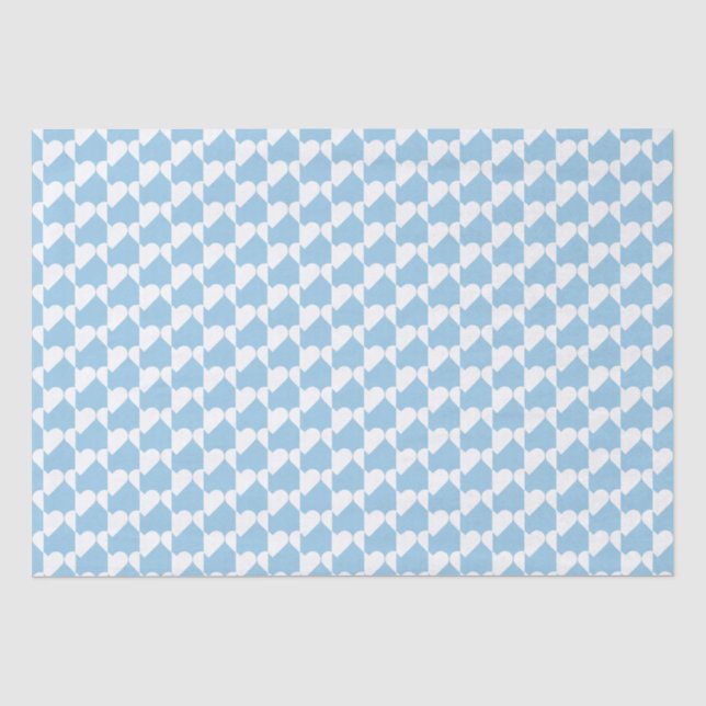 Mousseline Tiny Blue Hearts Motif Tissu Papier (Recto)