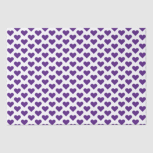 Mousseline Tiny Purple Hearts Motif Tissu Papier