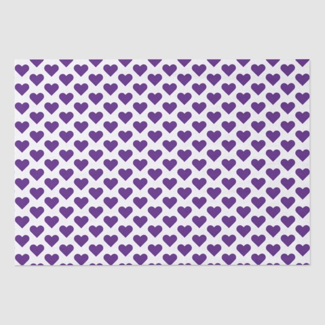 Mousseline Tiny Purple Hearts Motif Tissu Papier (Recto)