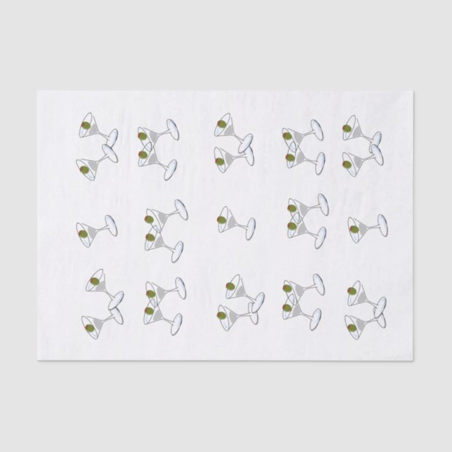 Mousseline Tissu de papier Martini Glaces (Recto)