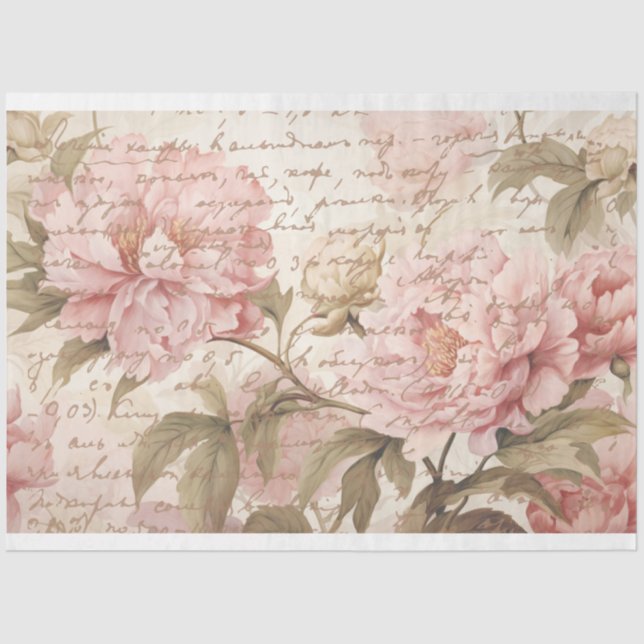 Mousseline Tissu de pivoine, artisanat, papier décadrage (Recto)