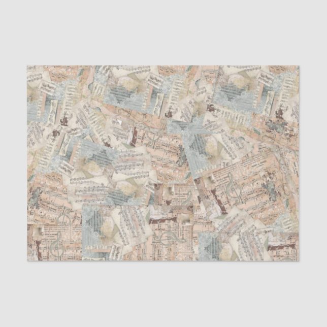 Mousseline Tissu ou papier découpage Collage des feuilles de  (Recto)