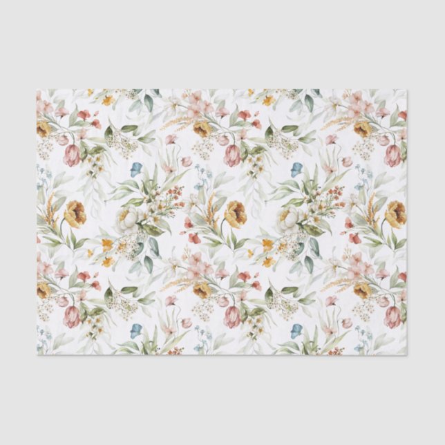 Mousseline Tissu Papier 3 Aquarelle Peonies Néerlandais Encor (Recto)