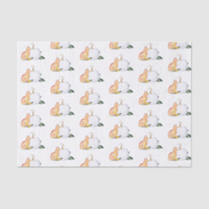 Mousseline Tissu Papier Aquarelle Automne Motif bois