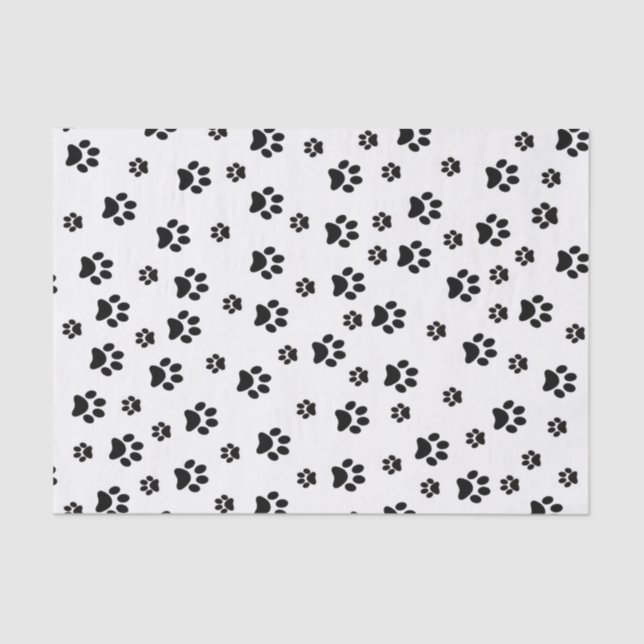 Mousseline Tissu Papier Paw Chat Kitten Chien chiot (Recto)