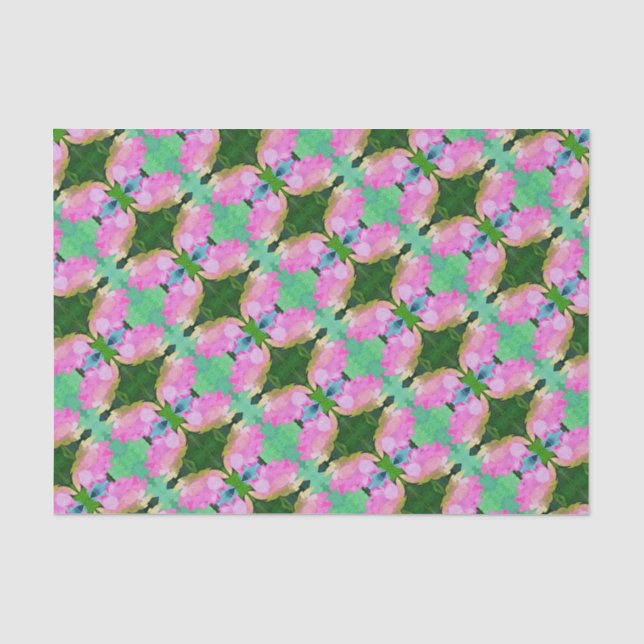 Mousseline Tissu papier rose Lotus Abstrait (Recto)